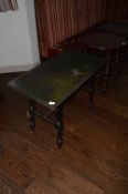 Rectangular Dark Wood Dining Table on Turned Legs