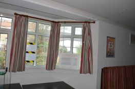 Five Sets of Curtains with Wood Poles