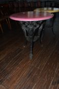 Britannia Style Cast Iron Table with Circular Wood Top