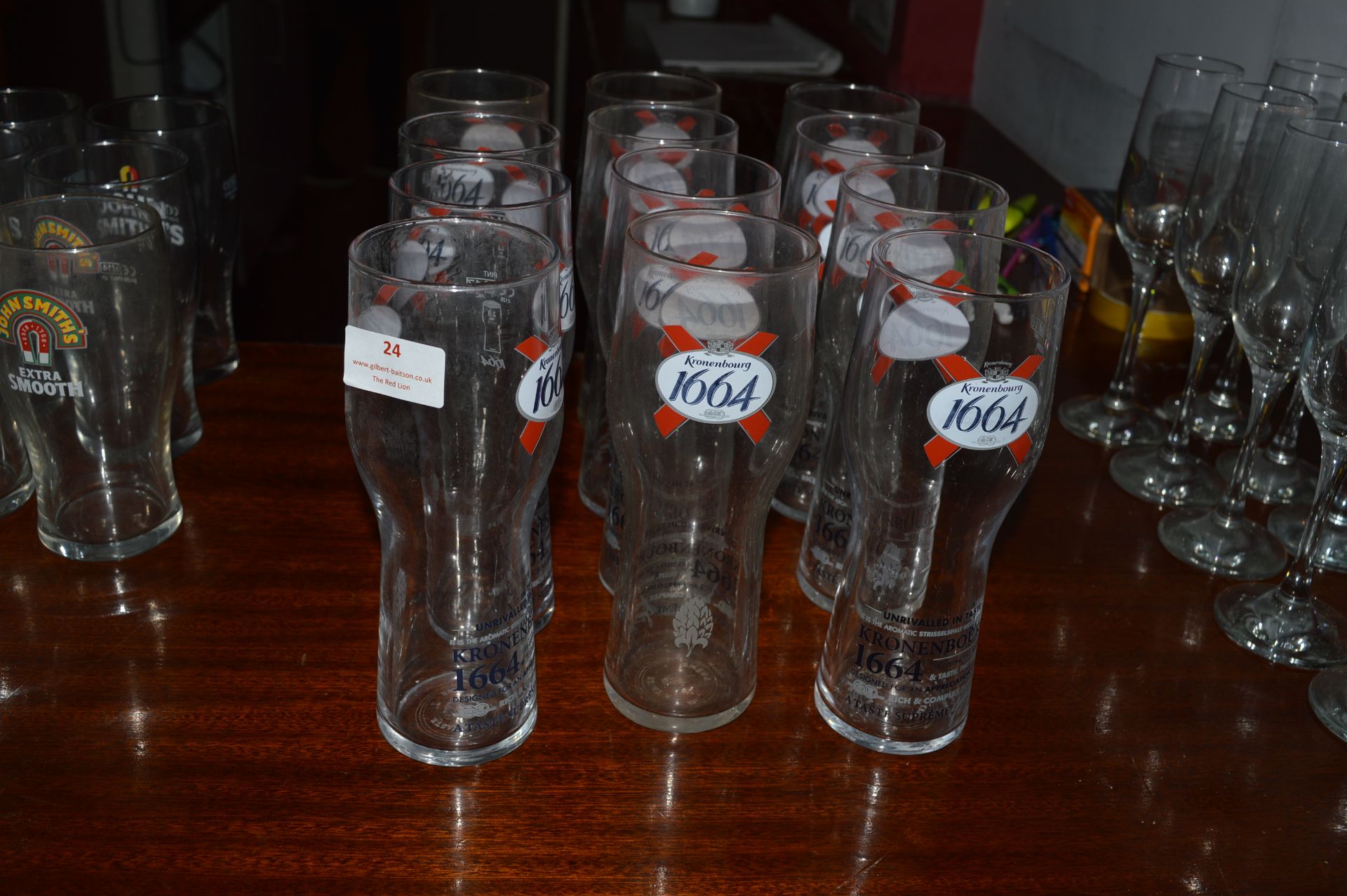 Twelve Kronenbourg 1664 Pint Glasses