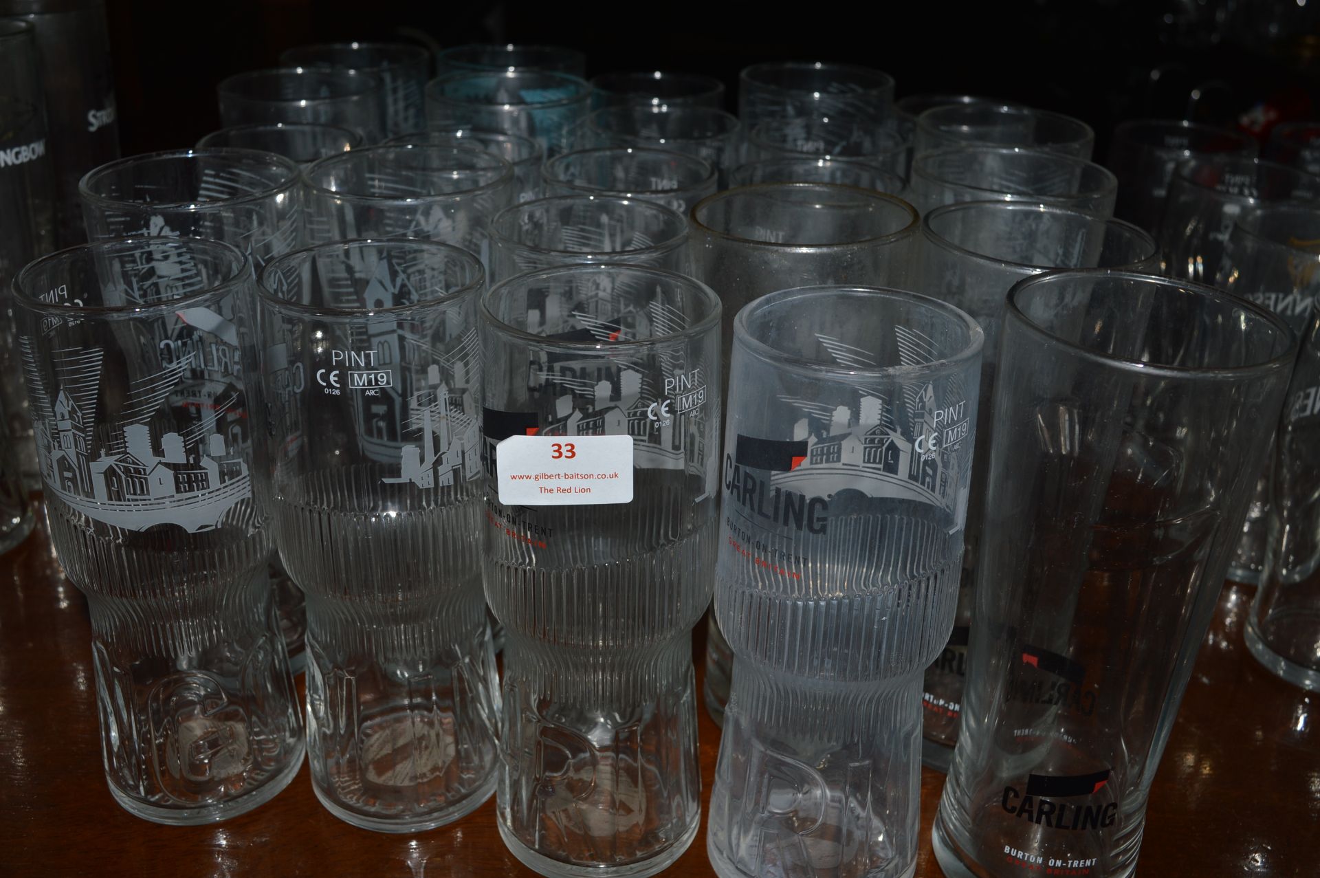 Twenty-Five Carling Pint Glasses