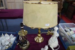 Three Table Lamps (one with shade)