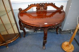 Mahogany Half Moon Side Table