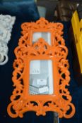Two Orange Decorative Photo Frames
