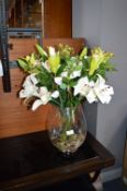 *Artificial Lily Flower Display and Vase
