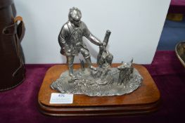 Pewter Figure of a Huntsman and Dog