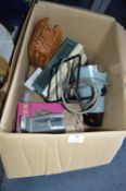 Box of Vintage Electrical Items; Fans, Lamps, etc.