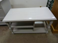 Glass Topped Grey Painted TV Stand