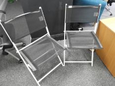 *Two Folding Chairs with Mesh Seats and Backs