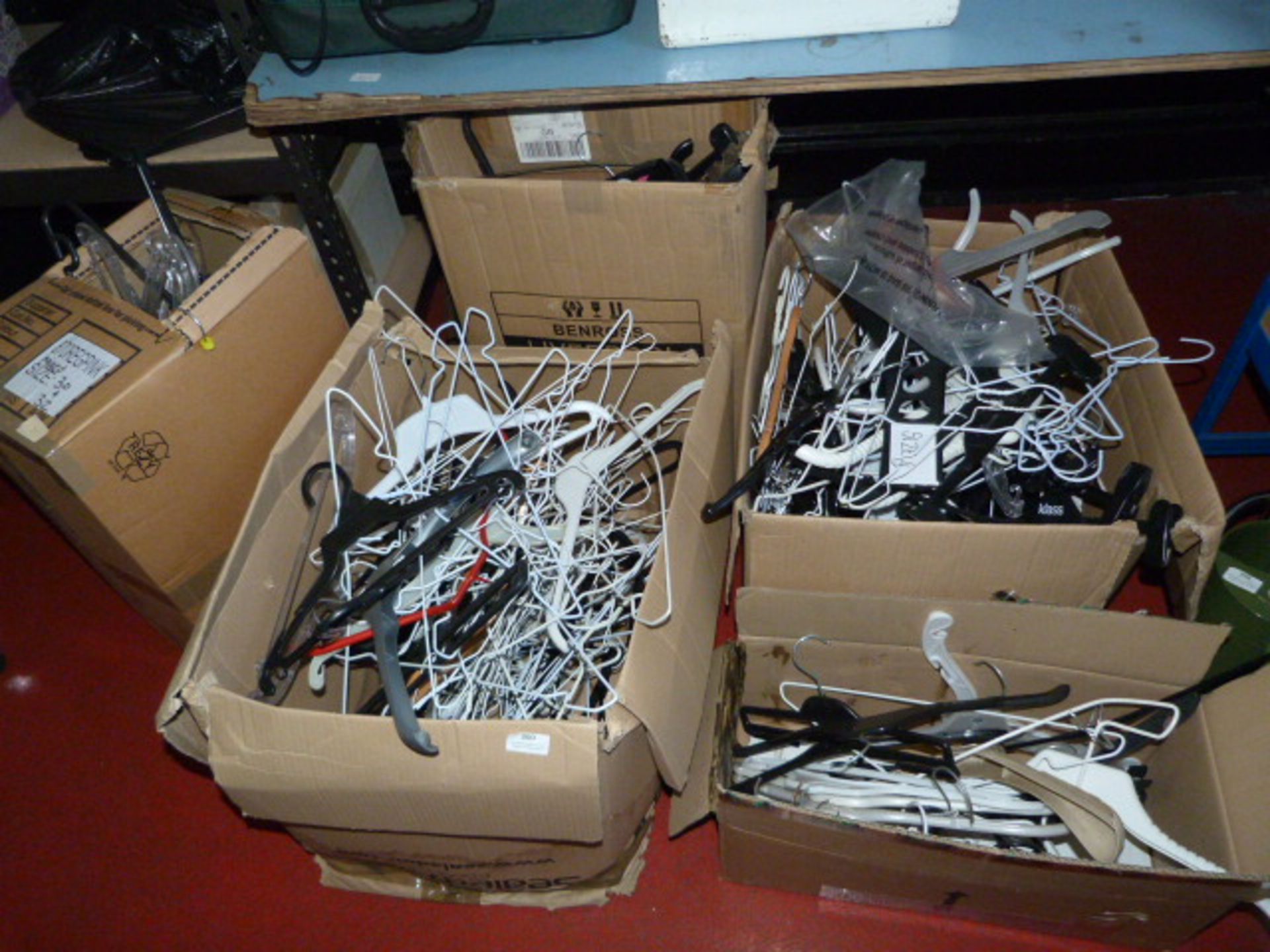 5 Large Boxes of Assorted Coat Hangers