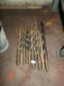 *Ten Long Morse Taper Drill Bits