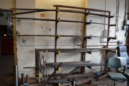 *Steel Storage Rack Containing Assorted Steel Bar and Tube