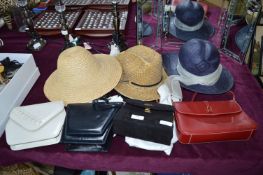 Ladies Leather Handbags and Straw Hats