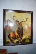 Framed painting on Board of a Highland Stag by G.A Lancaster