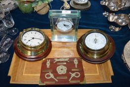 Maritime Items Including Metamec Ships Clock, Baro