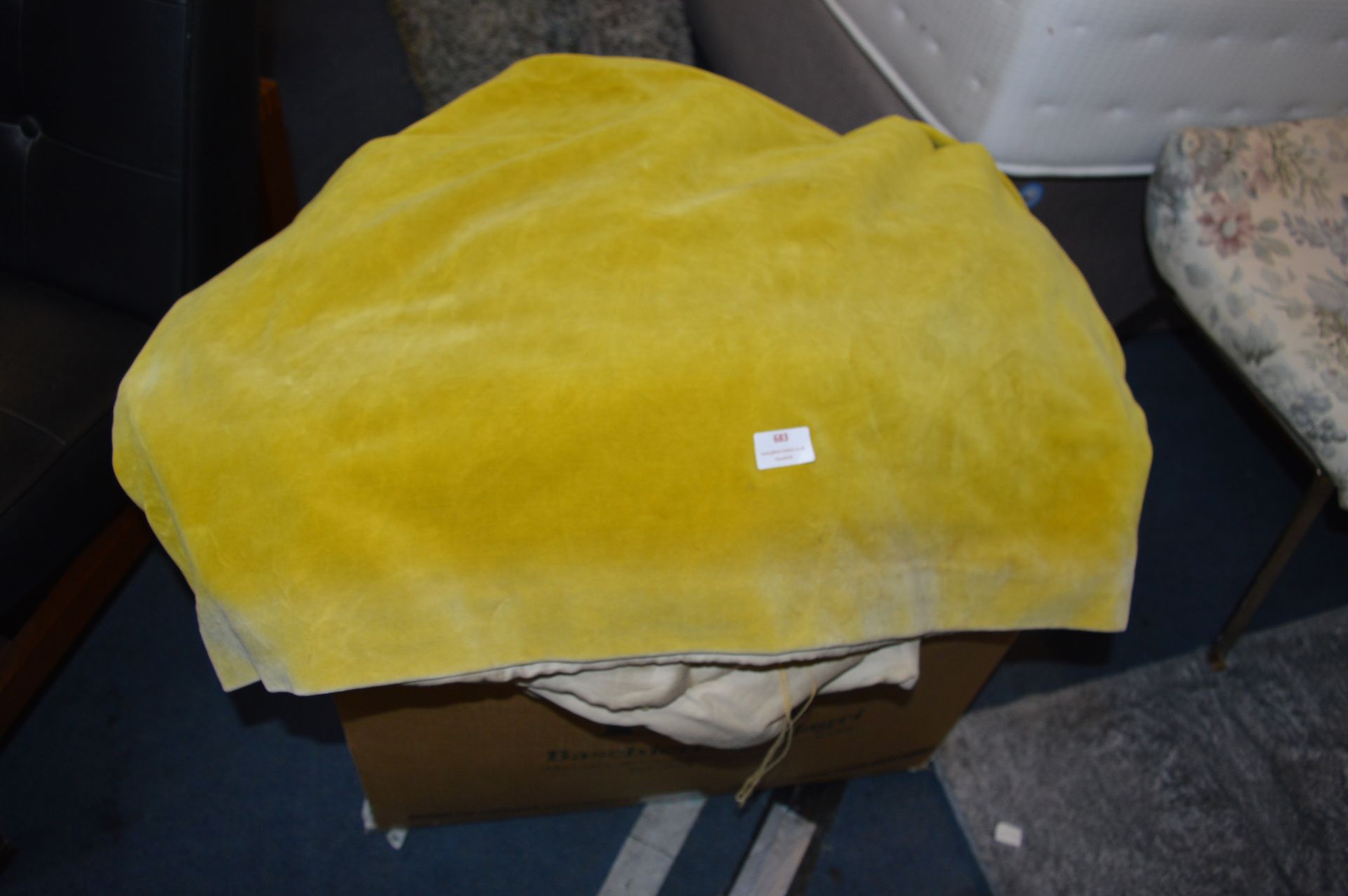 Large Box of Mustard Velour Curtains