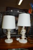 Two Cream Table Lamps