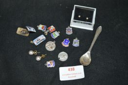 Assorted Silver; Charms, Spoons, Earrings, etc.