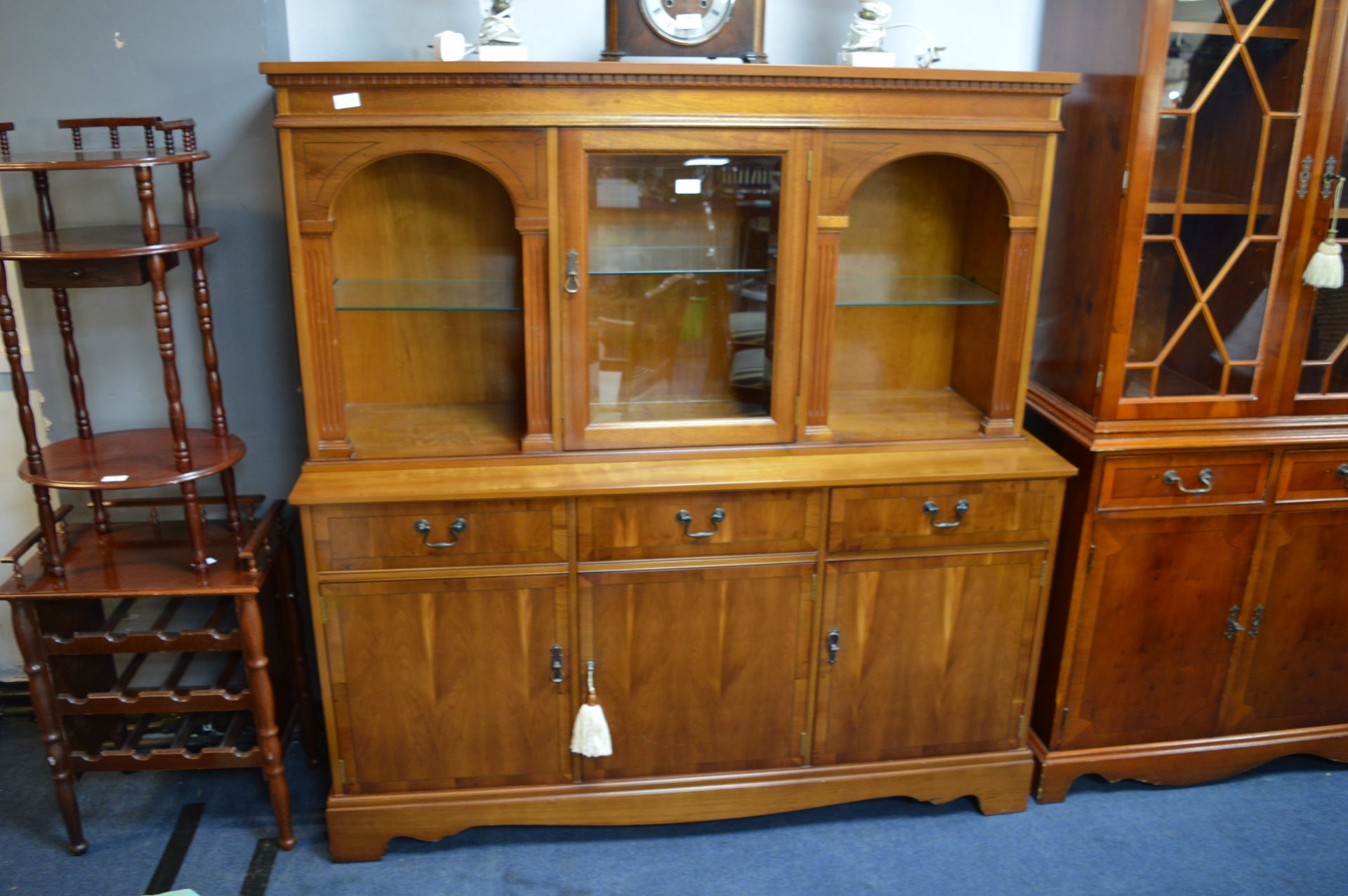 Sideboard with Glazed Display Cabinet and Open Arc
