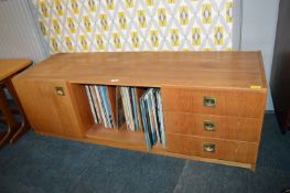 Retro Teak Sideboard with LP Records