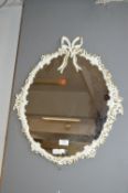 White & Gold Framed Decorative Mirror