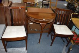 Half Moon Hall Table and Two Hall Chairs