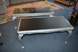 Two Painted Silver Coffee Tables