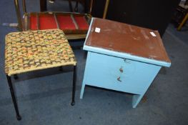 Wooden Box Stool and a Retro Woven Stool