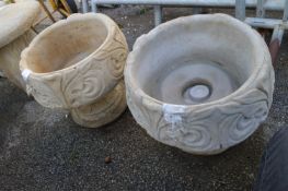 Pair of Acanthus Pattern Garden Planters