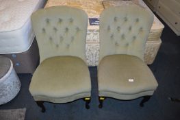 Pair of Green Velour Nursing Chairs