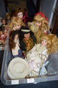 Six Porcelain Dolls by Samuels plus Others