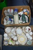 Two Boxes of Vintage China Tea Sets, Moneyboxes, M