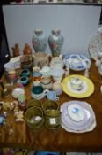 Pottery Vases, Jugs, Plates, etc. Including Beswic