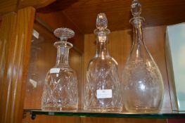 Three Cut Glass Decanters