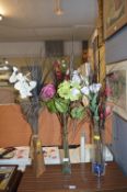 Three Vases of Artificial Flowers