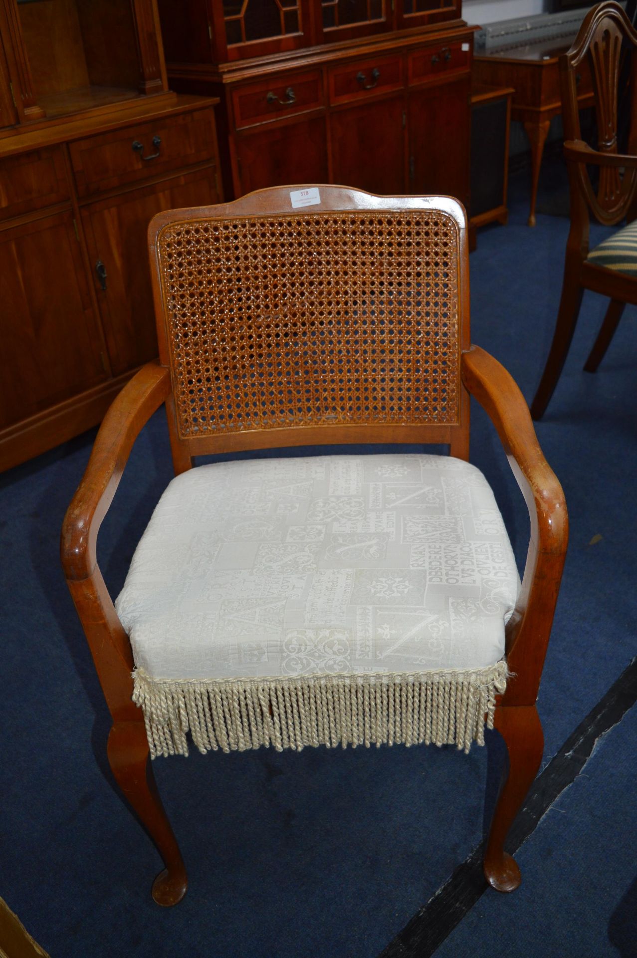 Berger Backed Armchair on Cabriole Legs