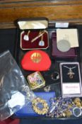 Costume Jewellery, Cufflinks, and 925 Sterling Sil