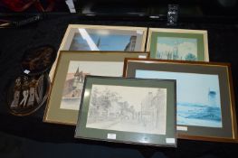 Framed Local Prints and Two Metal Plaques