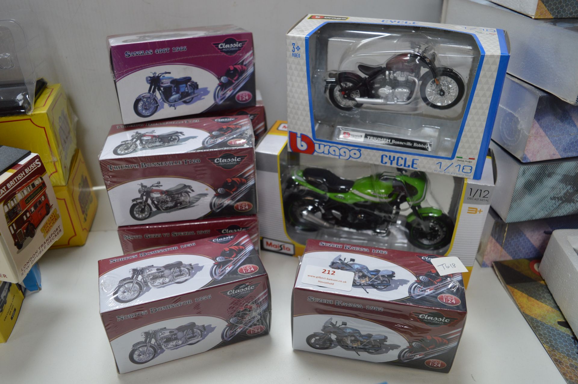 Nine Diecast Classic Motorbikes