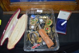 Cufflinks, Tiepins, Badges, Miniature Watches, etc