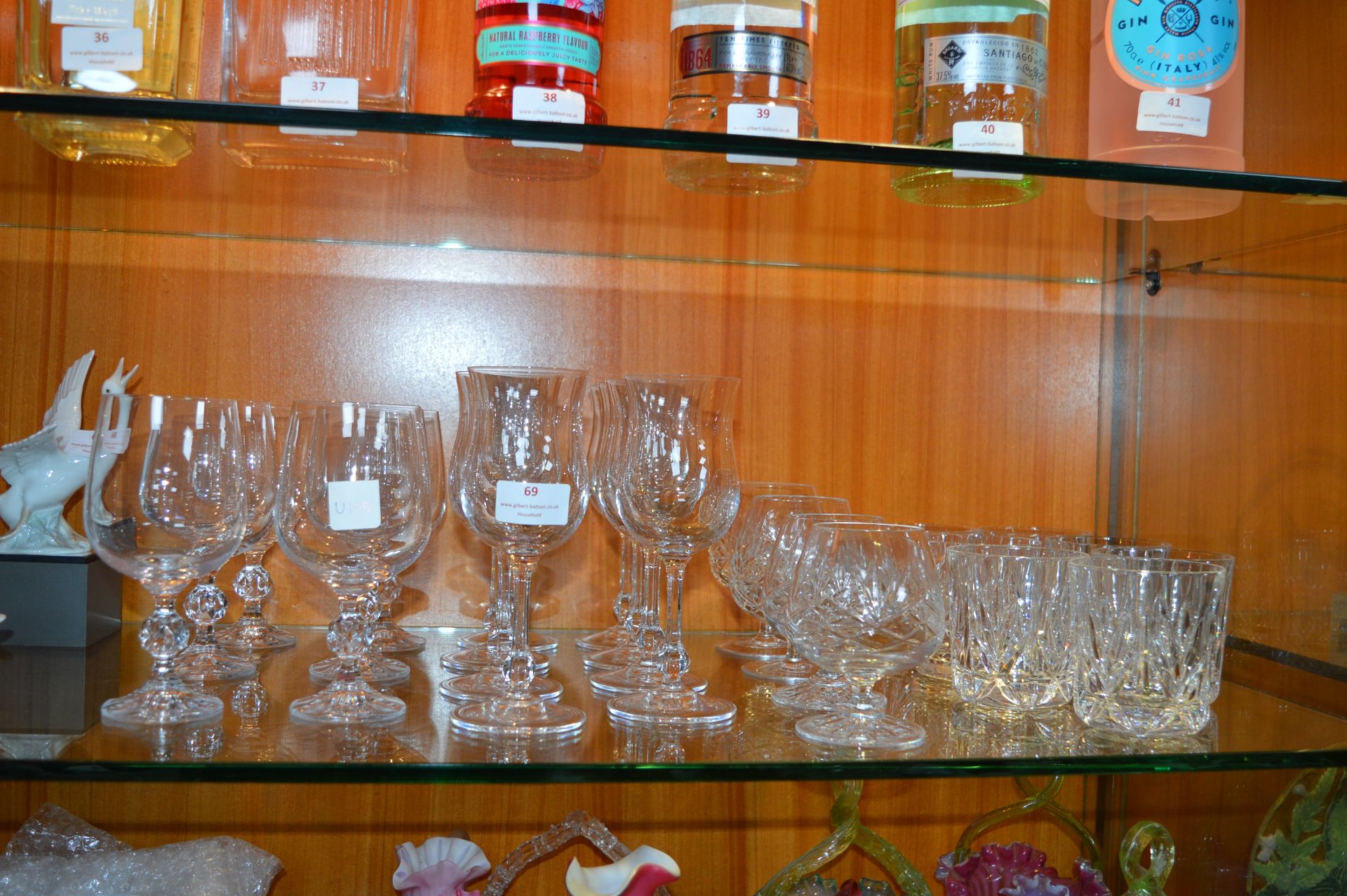 Cut Glass Wine, Brandy and Whiskey Glasses