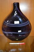 Large Blue Glass Retro Vase