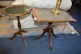 Two Small Occasional Tables with Leather Inserts