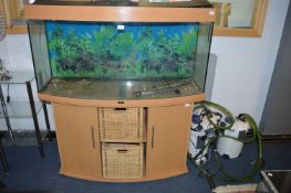 Bow Front Fish Tank on Cupboard Base 1.2x1.37m Com