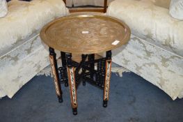 Folding Eastern Occasional Table with Inlaid Frame