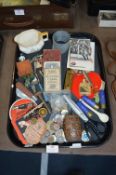 Tray Lot of Collectibles, Dinky Toys, Signed Photo