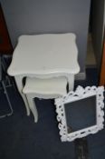 White Nest of Two Occasional Tables, and a Mirror