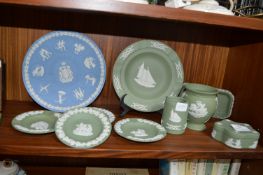 Wedgwood Green & White Jasper Ware plus Blue & Whi