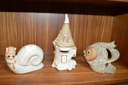 Three Shelf Pottery 1970's Moneyboxes