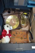 Two Wall Clocks, Skeleton Clock and a Meerkat